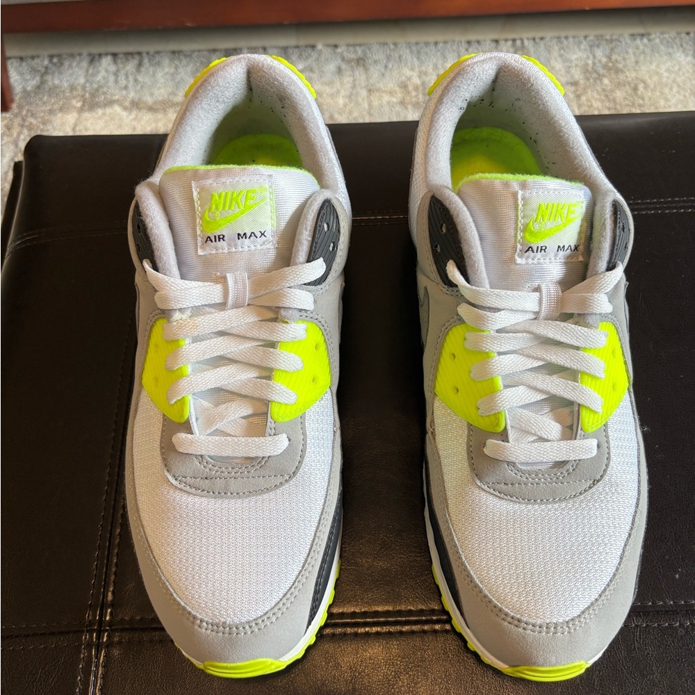 Nike Air Max Gray and Neon Green Sneakers